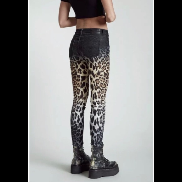 R13 Boy skinny leopard jeans. SIZE 25 - Picture 3 of 13